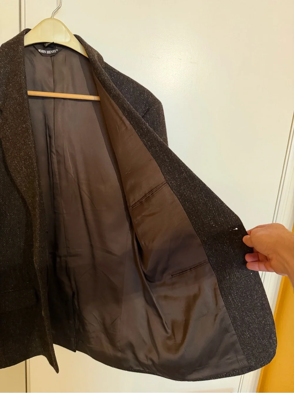 Versatile Men's Brown Tweed Blazer - Giorgio Armani